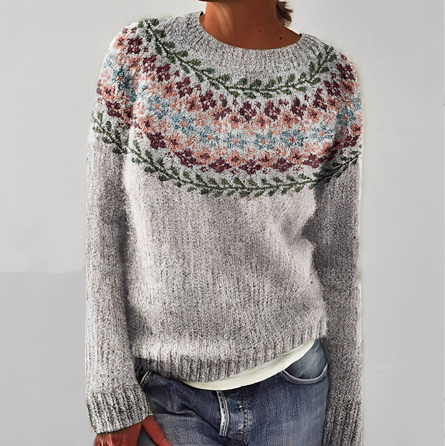 Heather - Klassischer Damenpulli mit Muster