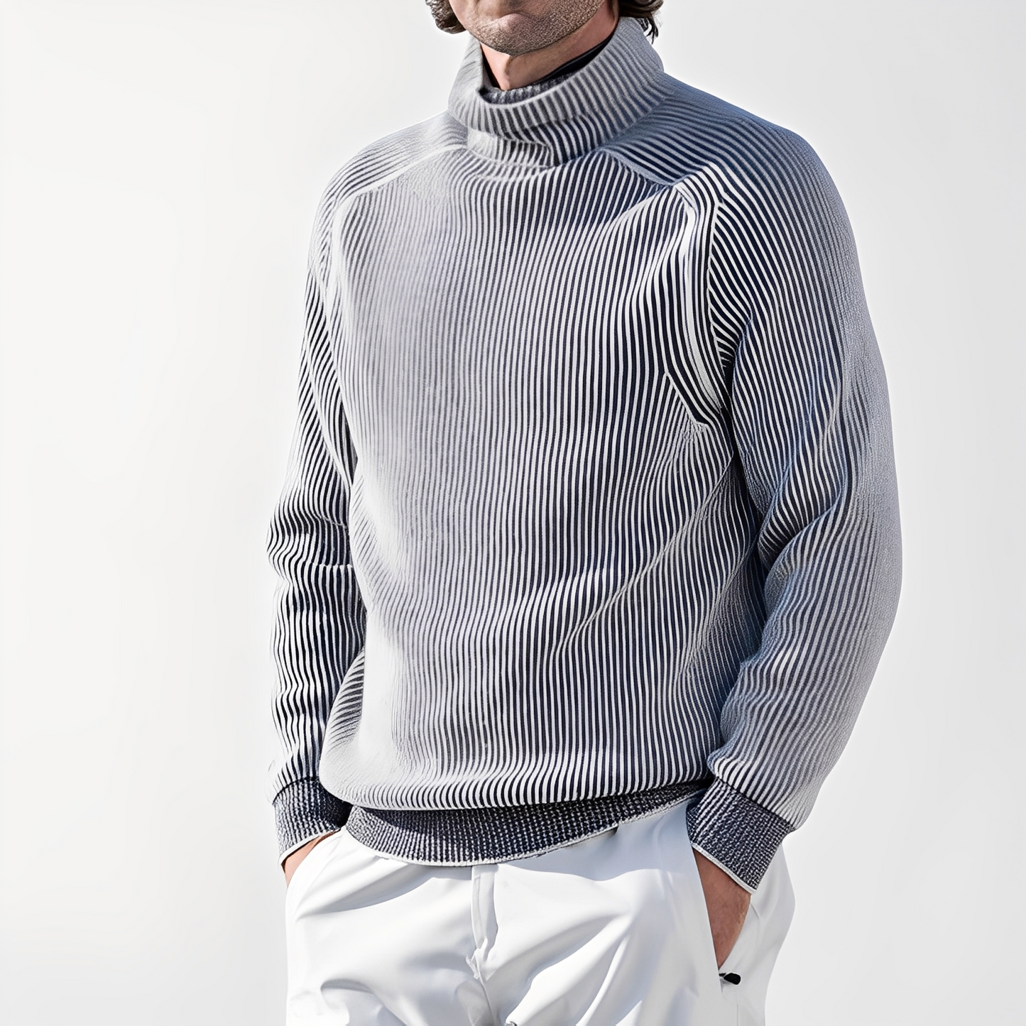Jarrett - Herren-Kaschmirpullover mit hohem Ausschnitt