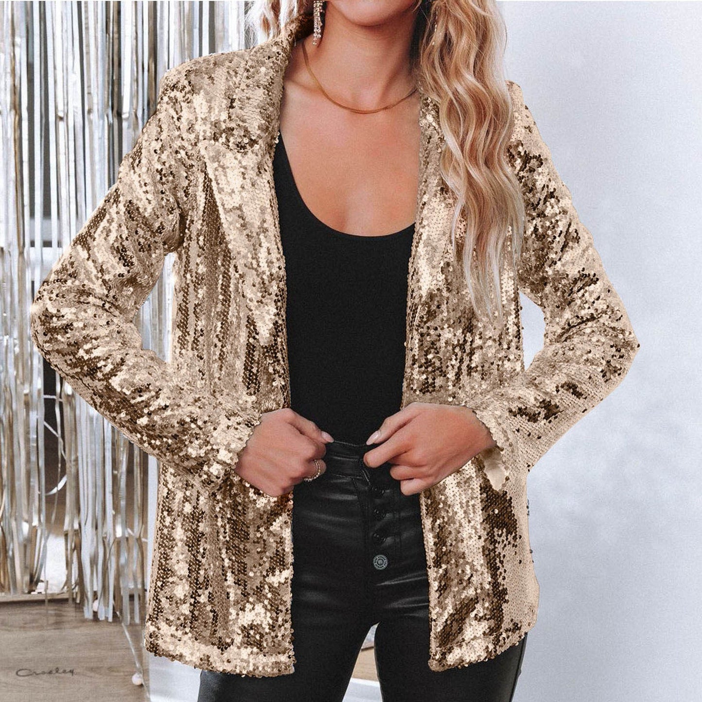 Miranda - Glänzender Damen-Pailletten-Blazer