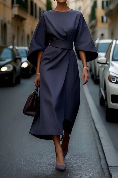 Nicole - Schickes Damen-Midikleid mit Puffärmeln