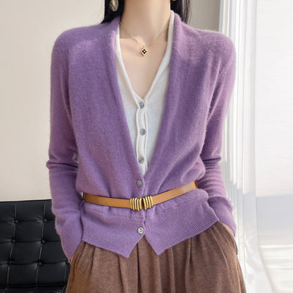 Jayleen - Weites Damen-Stricktop mit Knöpfen