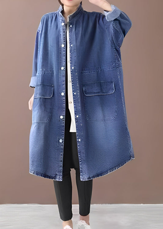Jacinda - Damen-Jeansjacke im lässigen Stil mit Stehkragen