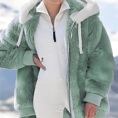 Rosaleen - Bequeme, warme Damenjacke aus Baumwolle mit Kapuze