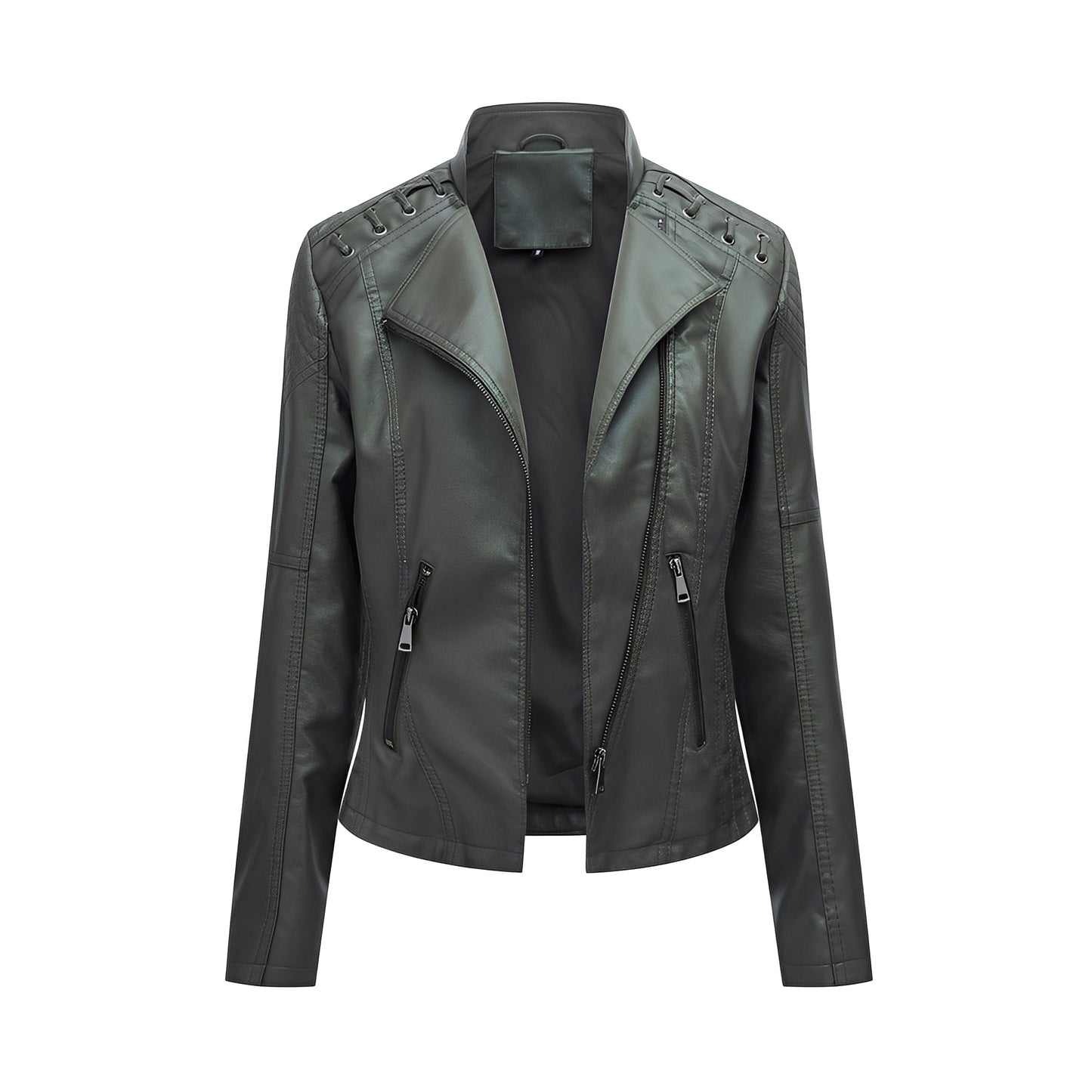 Narelle - Stilvolle, schmal geschnittene kurze Damenlederjacke