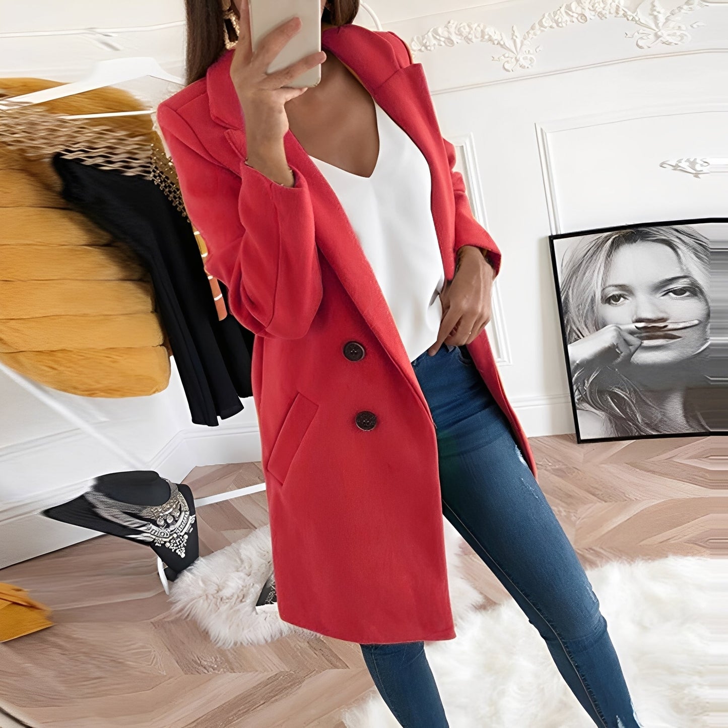 Nichole - Schicker und warmer Damenmantel in Langform