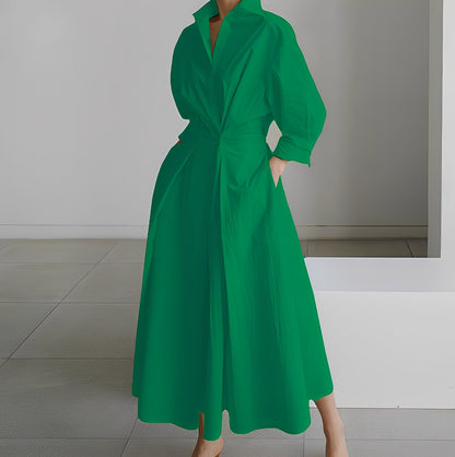 Lavina - Bequemes Damenkleid mit langen Ärmeln und Taschen