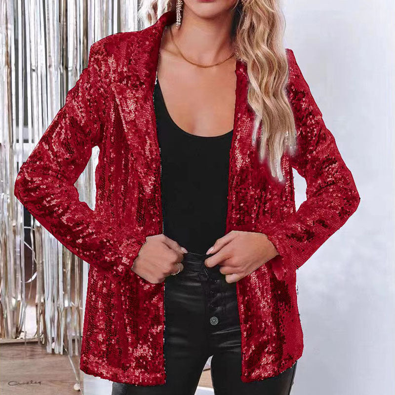 Miranda - Glänzender Damen-Pailletten-Blazer