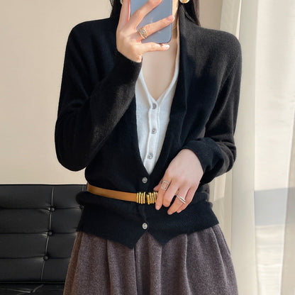 Jayleen - Weites Damen-Stricktop mit Knöpfen