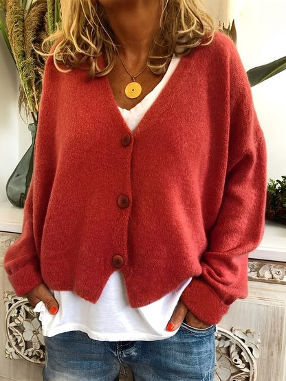 Evette - Gemütliche Damenstrickjacke mit Knöpfen