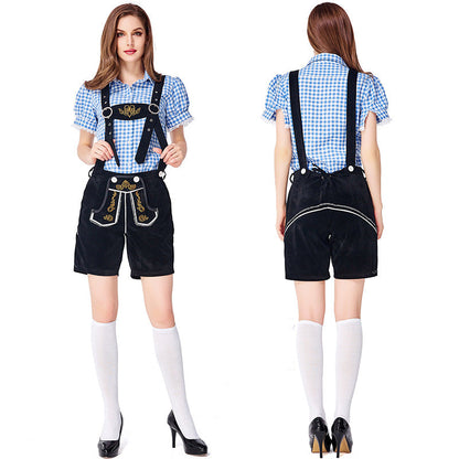 Dahlia - Oktoberfest-Stil mit karierten Overalls für Damen