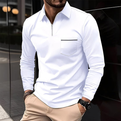 Bernard - Bequemes Langarm-Shirt mit Brusttasche für Herren