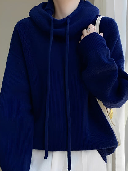 Roxane - Bequemer Damenpullover aus Wolle mit Kapuze