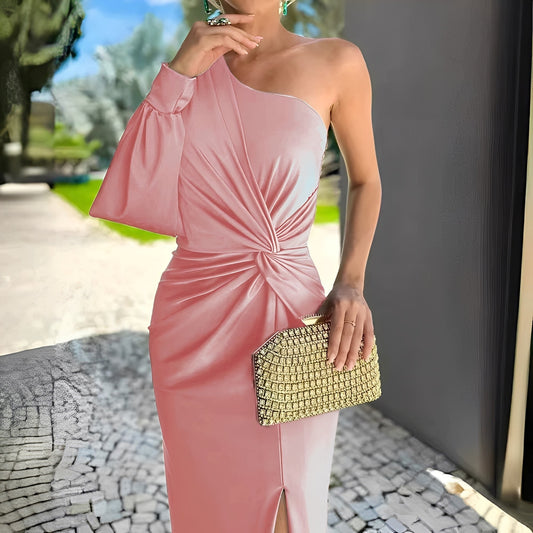 Pauline - Schickes Damenkleid mit ungleichmäßiger Drapierung