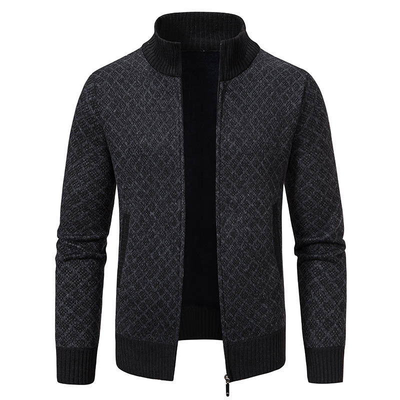 Dwaine - Bequeme Herrenjacke mit hohem Kragen und Karomuster