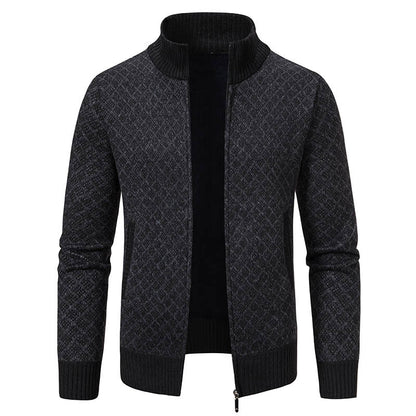 Dwaine - Bequeme Herrenjacke mit hohem Kragen und Karomuster