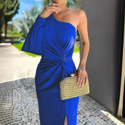 Pauline - Schickes Damenkleid mit ungleichmäßiger Drapierung
