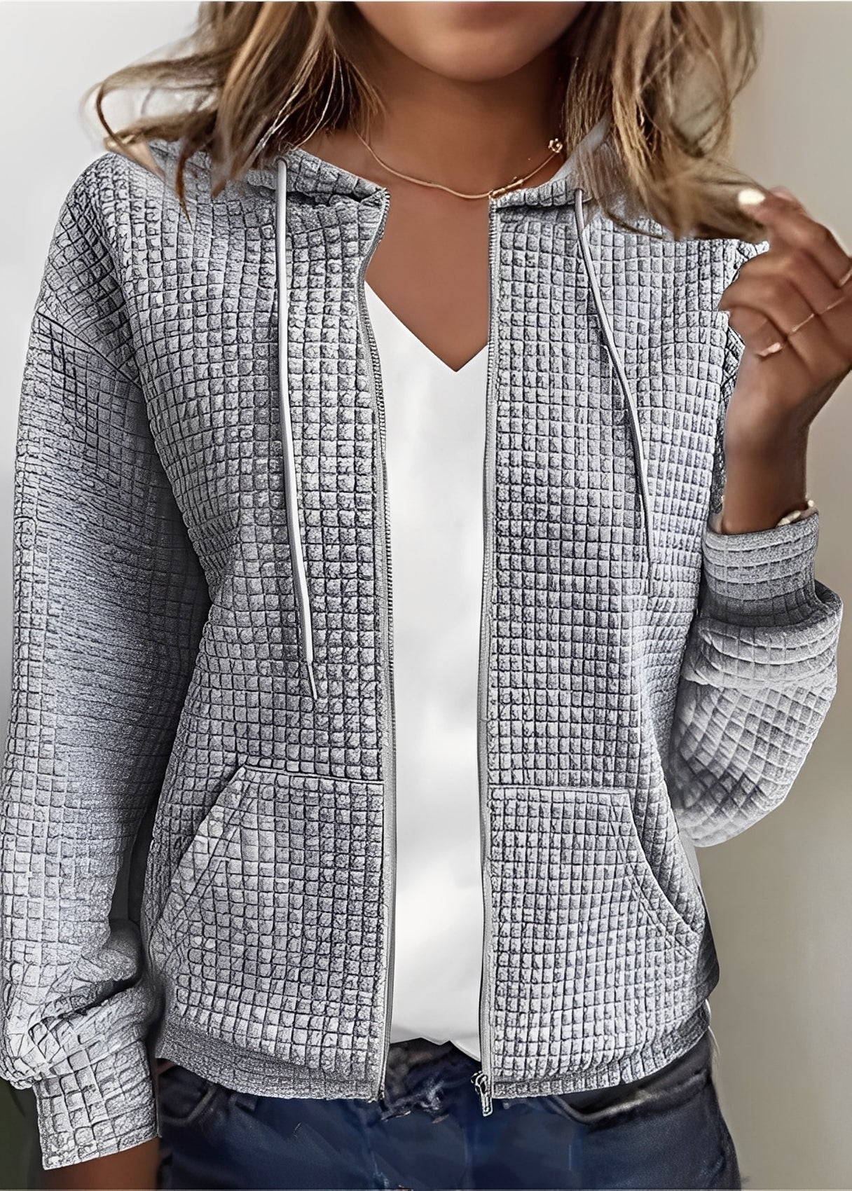 Katherine - Eleganter Cardigan mit Kapuze und Taschen für Frauen