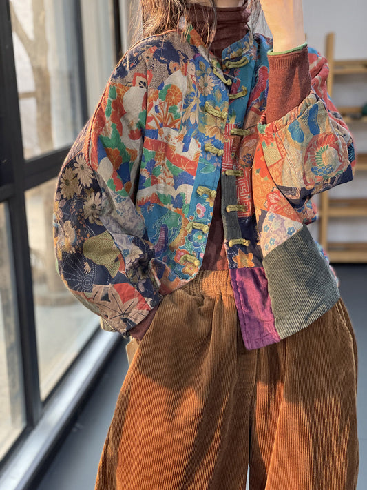 Charisse - Klassischer Damenmantel mit Muster und Taschen