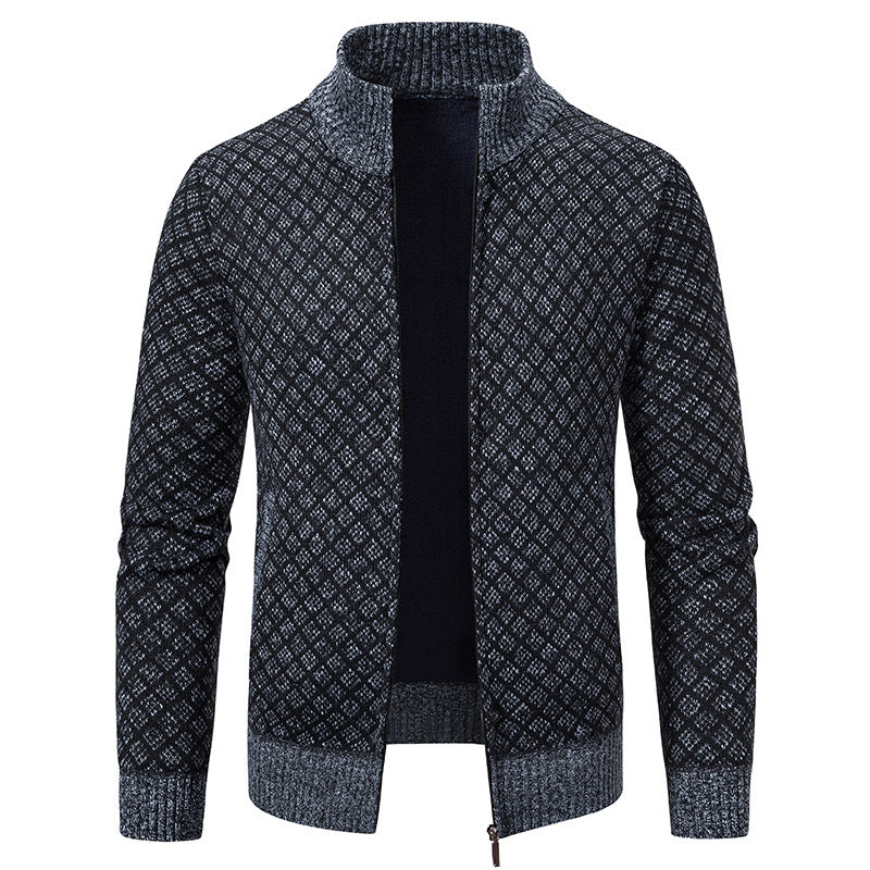 Dwaine - Bequeme Herrenjacke mit hohem Kragen und Karomuster