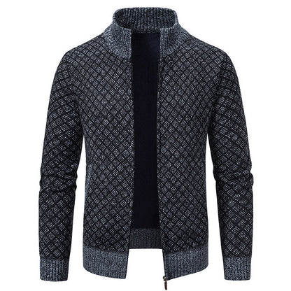 Dwaine - Bequeme Herrenjacke mit hohem Kragen und Karomuster