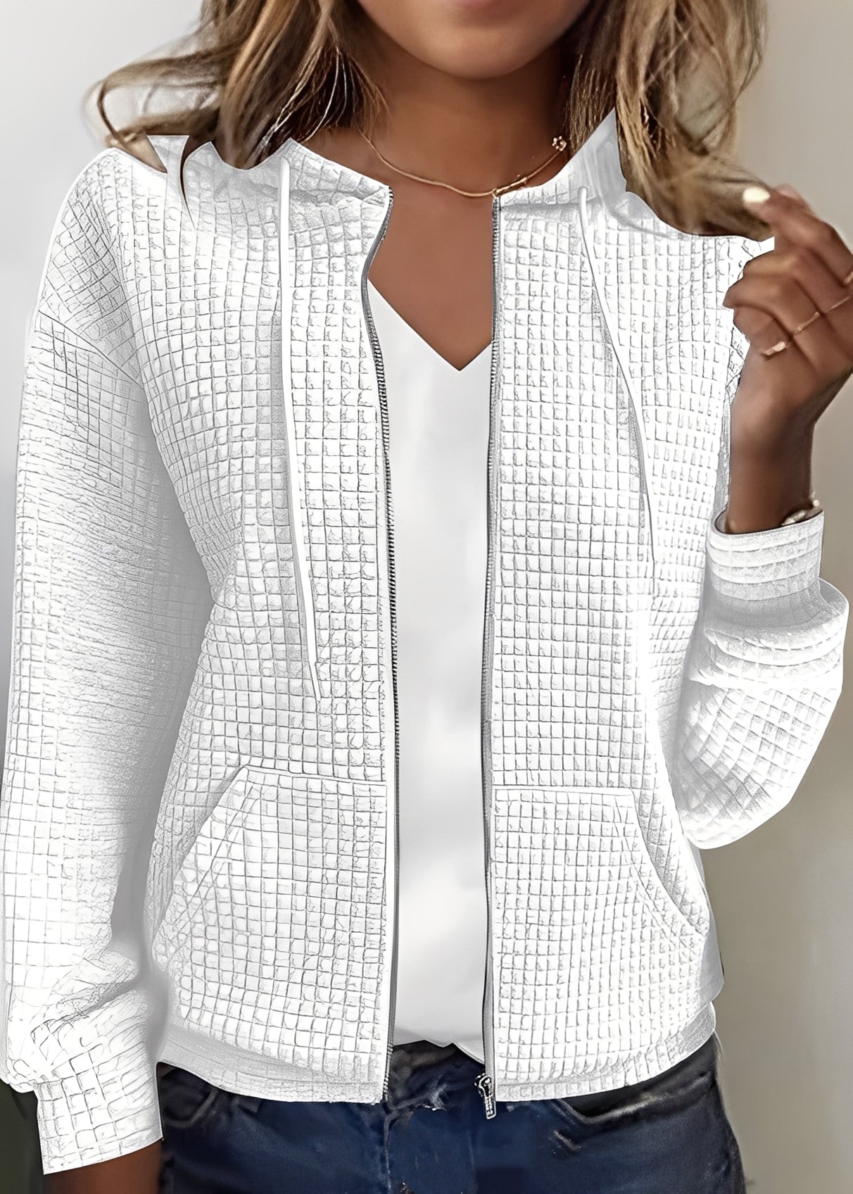 Katherine - Eleganter Cardigan mit Kapuze und Taschen für Frauen