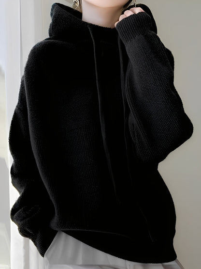 Roxane - Bequemer Damenpullover aus Wolle mit Kapuze
