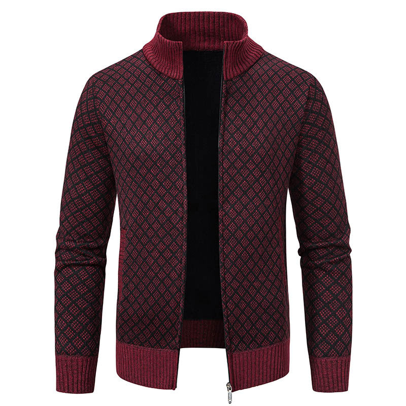 Dwaine - Bequeme Herrenjacke mit hohem Kragen und Karomuster