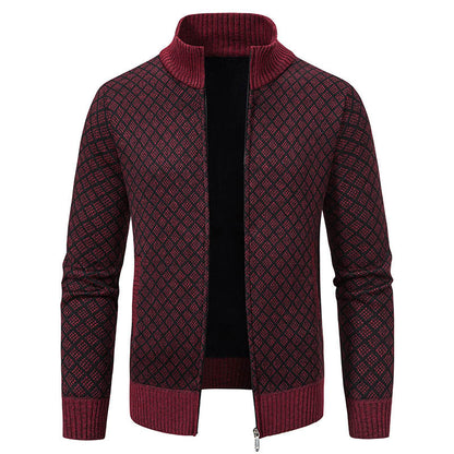 Dwaine - Bequeme Herrenjacke mit hohem Kragen und Karomuster