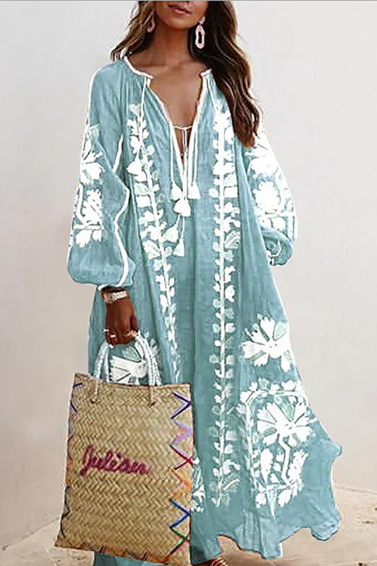 Nelia – Boho Kleid mit Blumenprint
