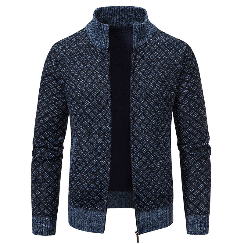 Dwaine - Bequeme Herrenjacke mit hohem Kragen und Karomuster