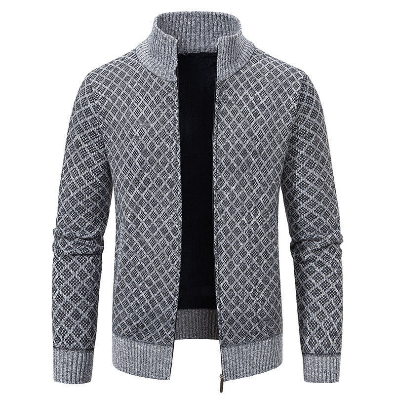 Dwaine - Bequeme Herrenjacke mit hohem Kragen und Karomuster