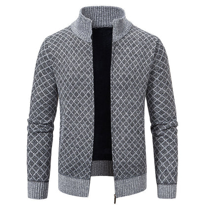 Dwaine - Bequeme Herrenjacke mit hohem Kragen und Karomuster