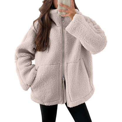 Evangelina - Kuschelige Damenjacke aus Teddy-Wolle