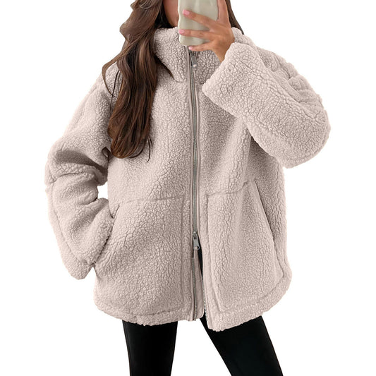 Evangelina - Kuschelige Damenjacke aus Teddy-Wolle