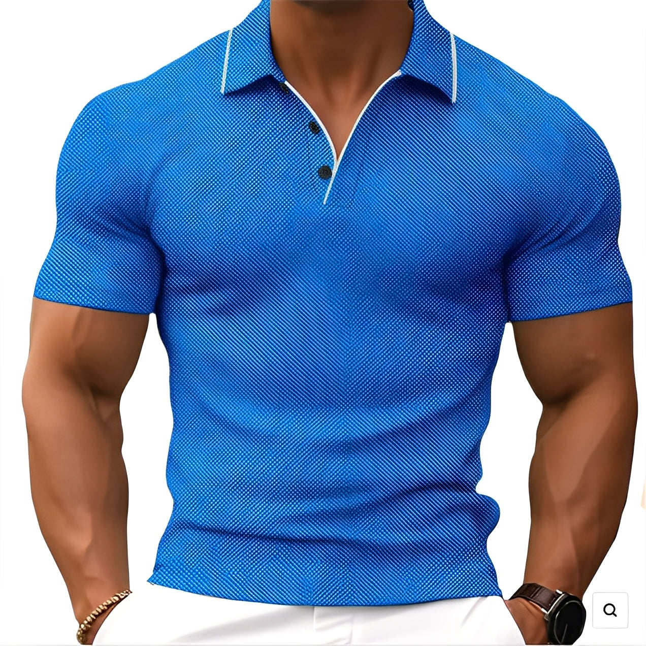 Florence - Weites Herren-Poloshirt mit Knöpfen