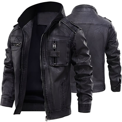 Kevin - Klassische Herrenlederjacke mit Taschen