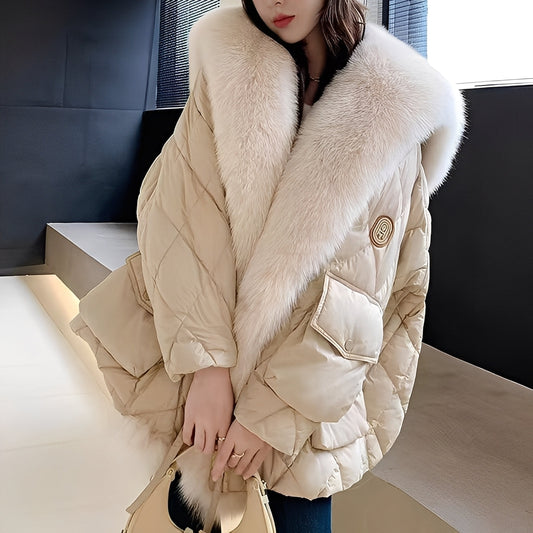 Marjorie - Modische Damen-Daunenjacke mit Fellkragen