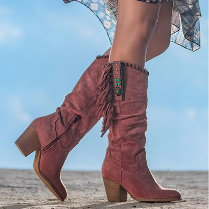 Ronnette - Bequeme Leder-Westernstiefel für Frauen
