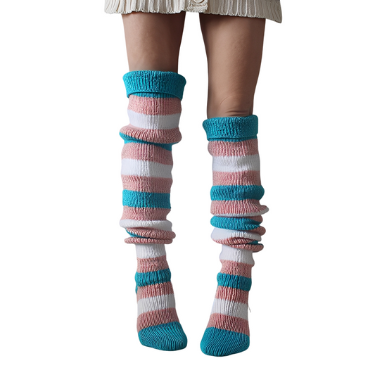 Rhianna - Lange, elegante Damensocken mit Streifen