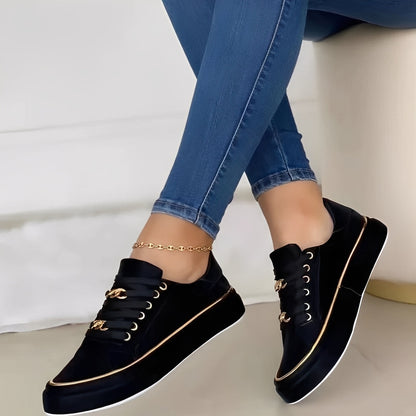 Deziree - Trendige Damenschuhe mit Plateau und Ketten