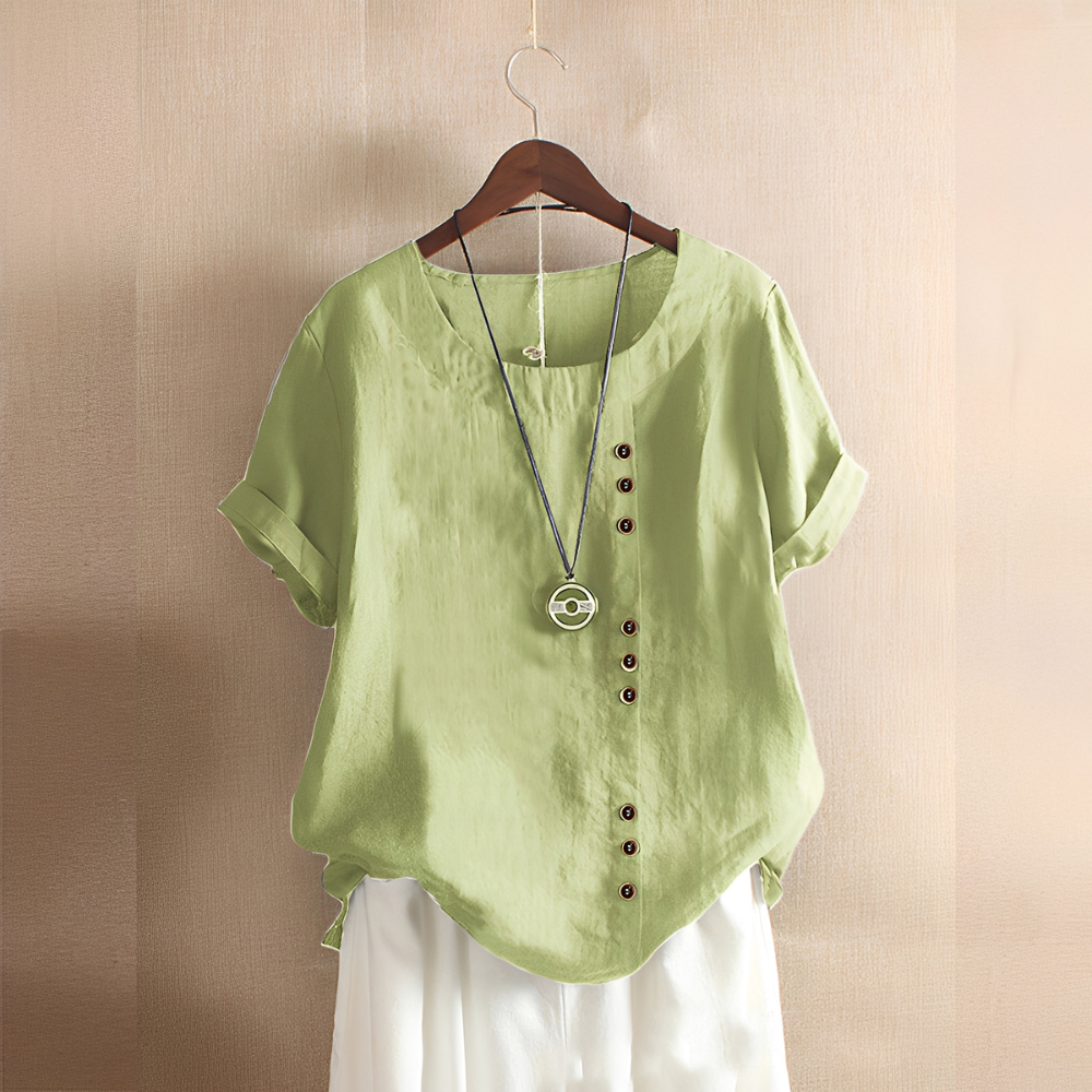 Corrine - Klassische, lockere Damen-Leinenbluse
