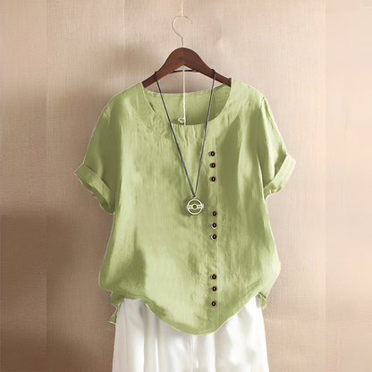 Corrine - Klassische, lockere Damen-Leinenbluse