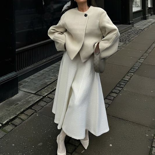 Beatrice - Eleganter kurzer Wollmantel für Damen