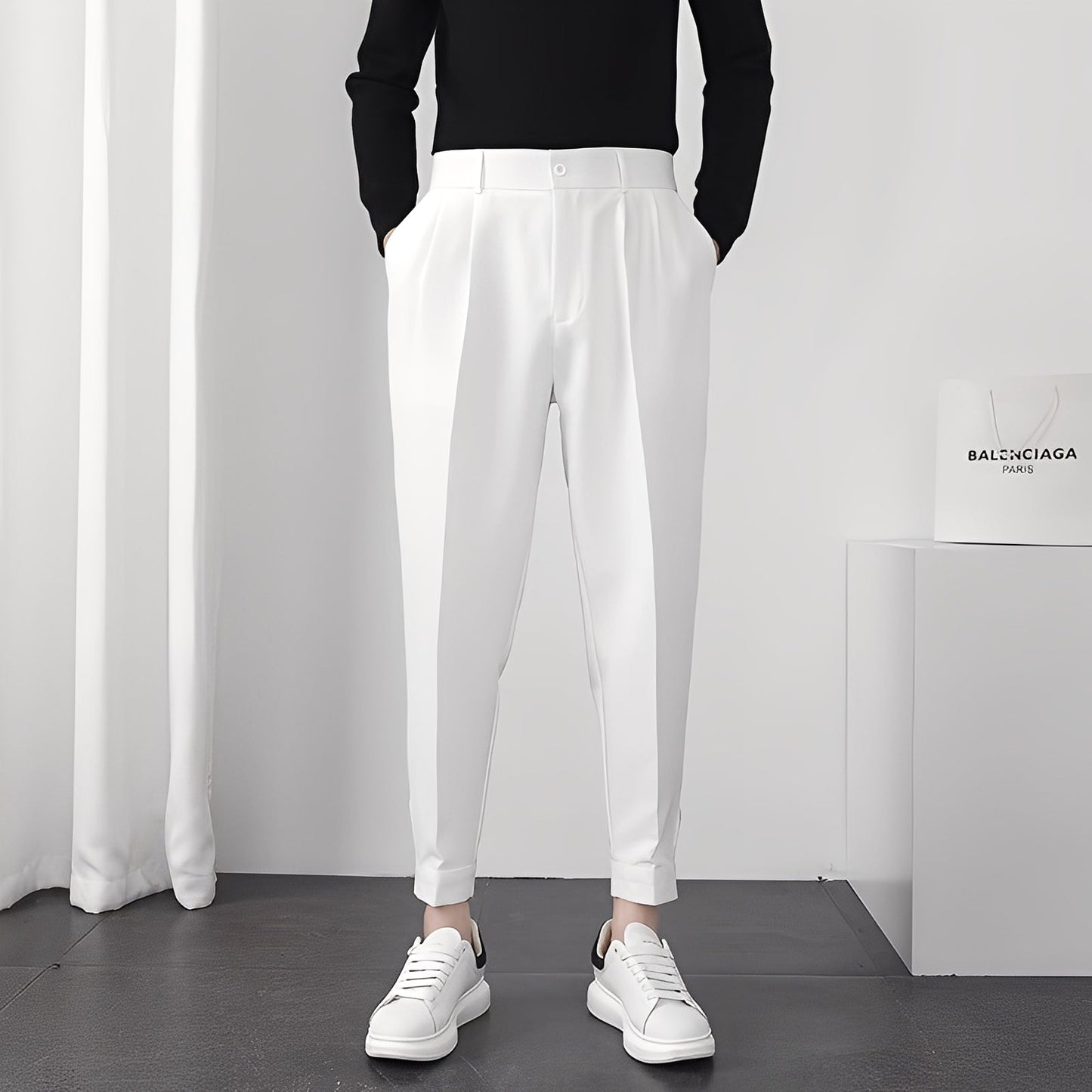 Micheal - Moderne, bequeme, locker geschnittene Herrenhose