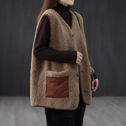 Emerie - Kuschelige, warme Damenweste mit Taschen