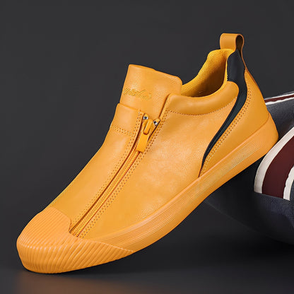Jerred - Moderne Herrenschuhe aus Leder mit Reißverschluss