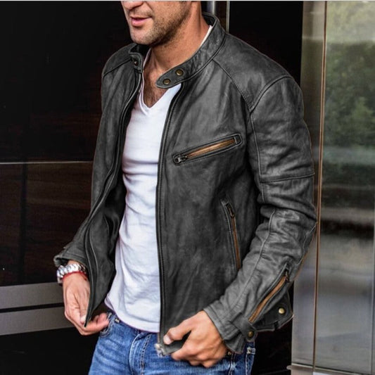 Steve - Stylische und wetterfeste Herrenlederjacke