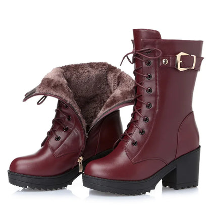 Claudia - Klassische Winterstiefel aus schwarzem Leder