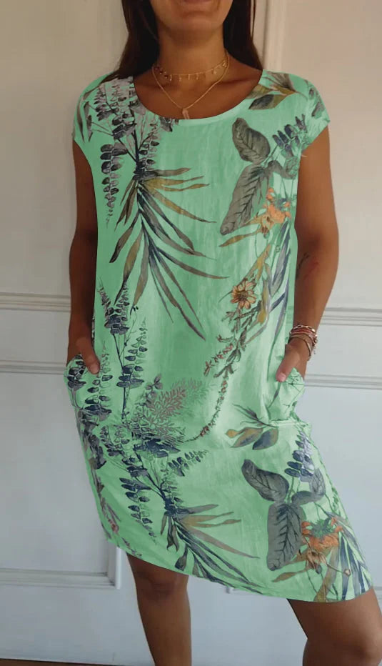 Britt – Kleid mit Muster und rundem Halsausschnitt