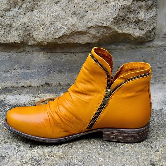 Veronica - Klassische Damenlederstiefel mit Reißverschluss